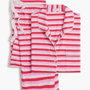 J. Crew Red, Pink and White Striped Pajama Set